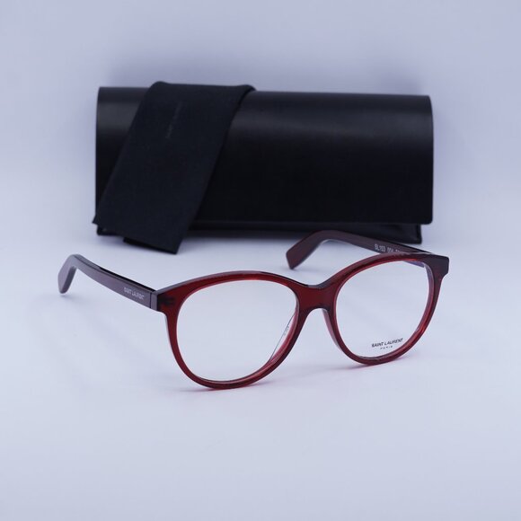 Final Price! Saint Laurent SL163 004 Burgundy Eyeglasses 53mm - Picture 1 of 10